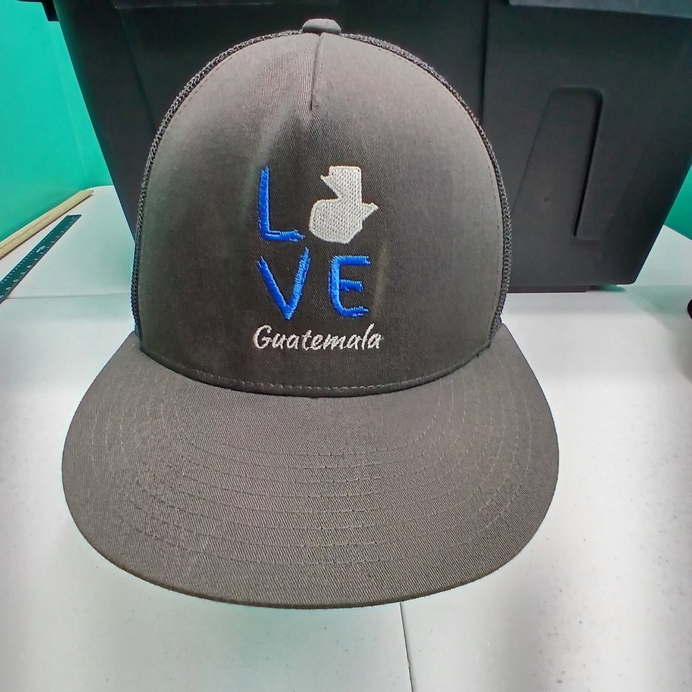 Trucker Hat OSFM Gray Love Guatemala Religious Faith Mesh Snapback Cap